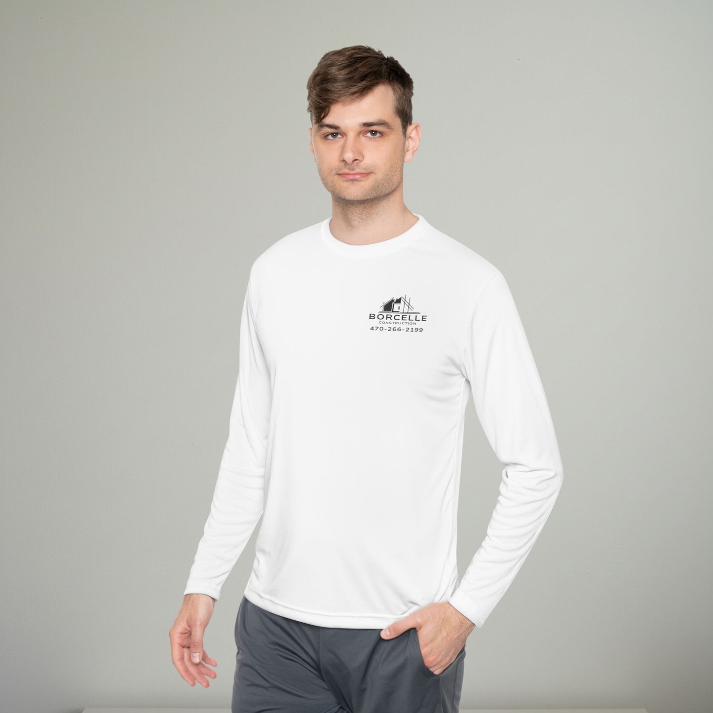 Custom Construction Shirt | Personalized Company Work Shirt | Hi Vis Long Sleeve Tee | Contractor Logo Uniform | Custom Workwear