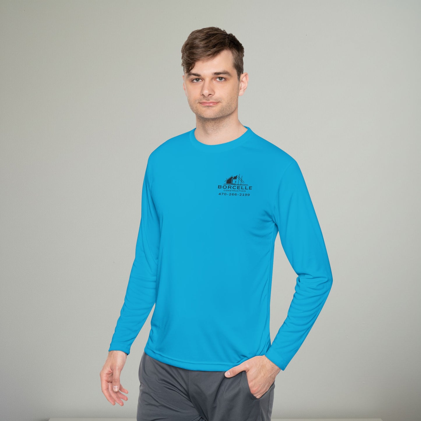 Custom Construction Shirt | Personalized Company Work Shirt | Hi Vis Long Sleeve Tee | Contractor Logo Uniform | Custom Workwear