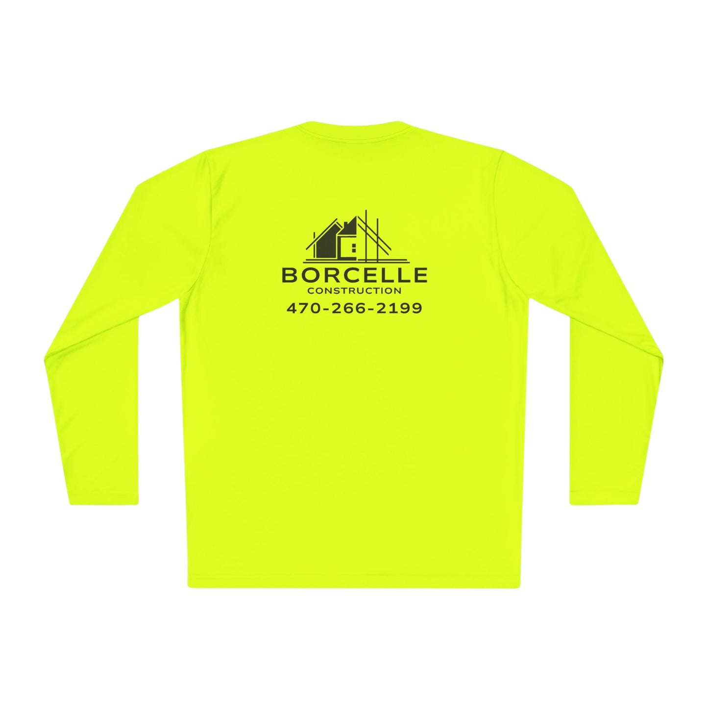 Custom Construction Shirt | Personalized Company Work Shirt | Hi Vis Long Sleeve Tee | Contractor Logo Uniform | Custom Workwear