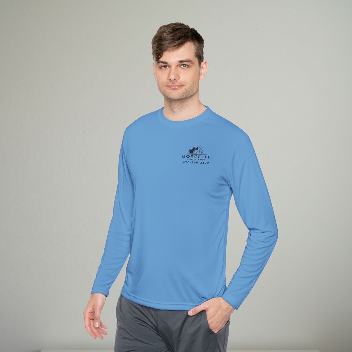 Custom Construction Shirt | Personalized Company Work Shirt | Hi Vis Long Sleeve Tee | Contractor Logo Uniform | Custom Workwear