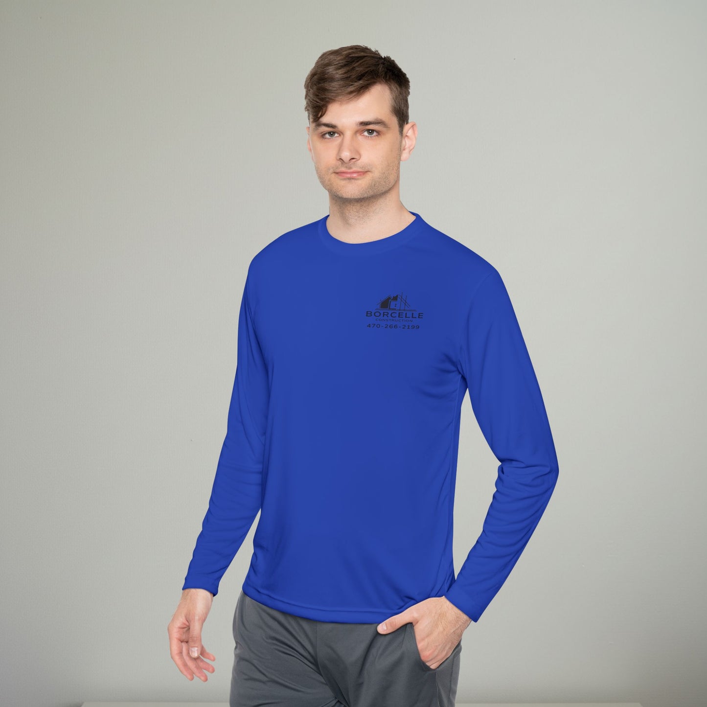 Custom Construction Shirt | Personalized Company Work Shirt | Hi Vis Long Sleeve Tee | Contractor Logo Uniform | Custom Workwear