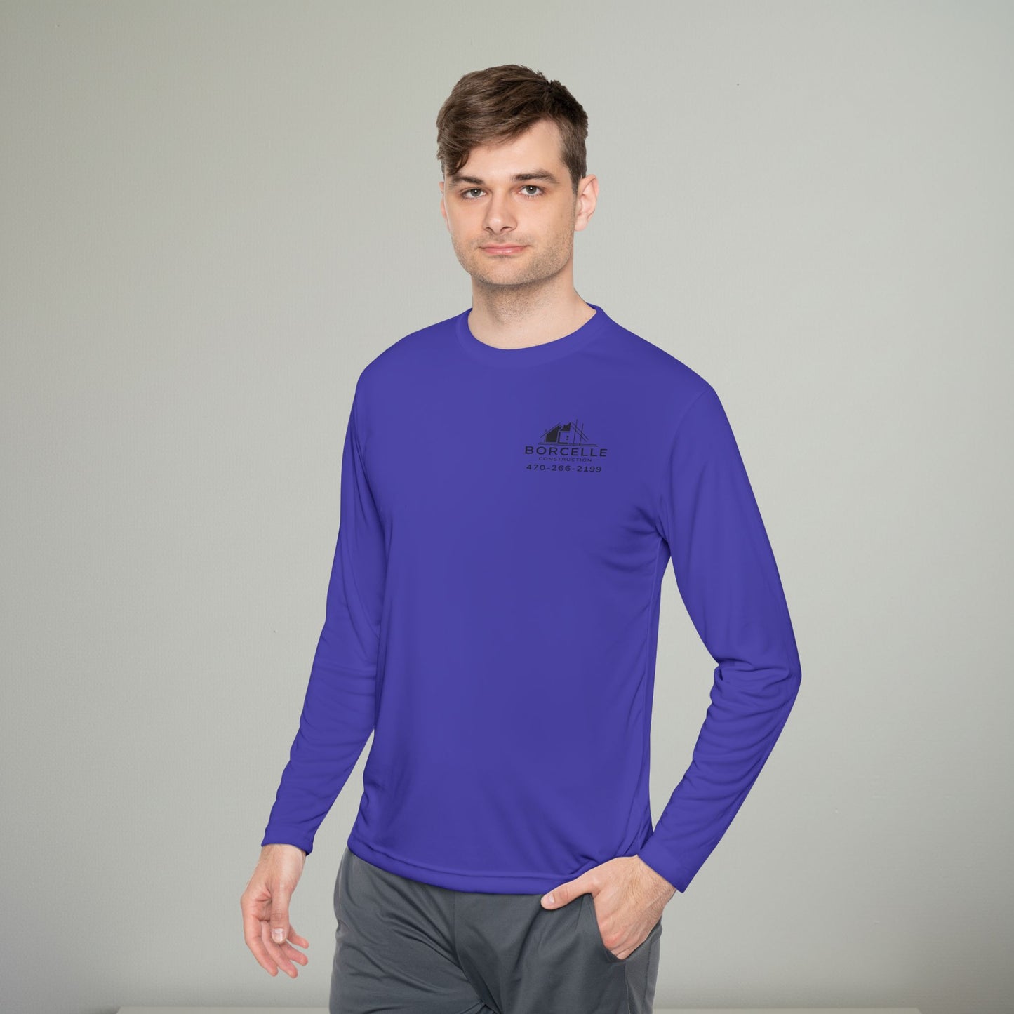 Custom Construction Shirt | Personalized Company Work Shirt | Hi Vis Long Sleeve Tee | Contractor Logo Uniform | Custom Workwear